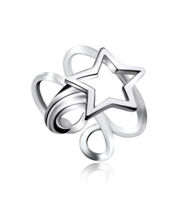 Shooting Star Shaped Silver Ear Cuff EC2-10